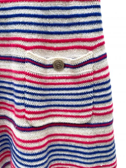 CHANEL（シャネル）CHANEL (シャネル) ボーダーニットスカート ピンク サイズ:36の古着・服飾アイテム