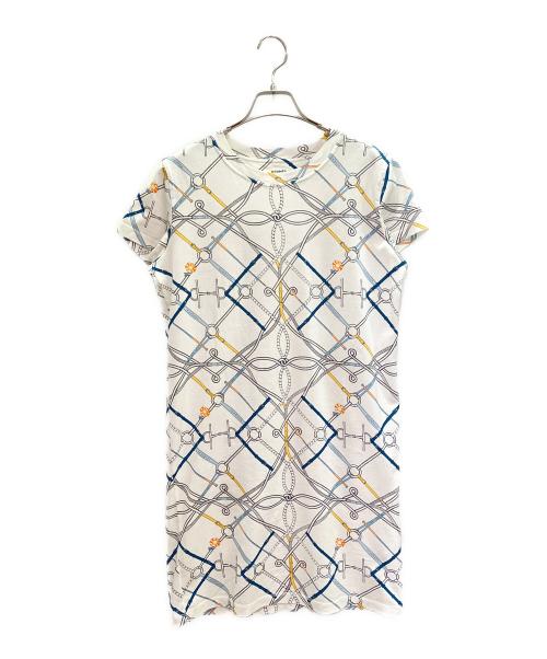 HERMES（エルメス）HERMES (エルメス) 半袖ワンピース PARCOURS SANS FAUTE ホワイト サイズ:36の古着・服飾アイテム