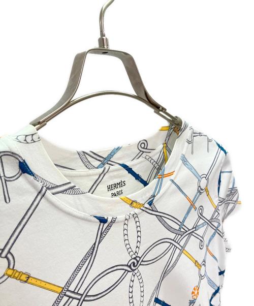 HERMES（エルメス）HERMES (エルメス) 半袖ワンピース PARCOURS SANS FAUTE ホワイト サイズ:36の古着・服飾アイテム