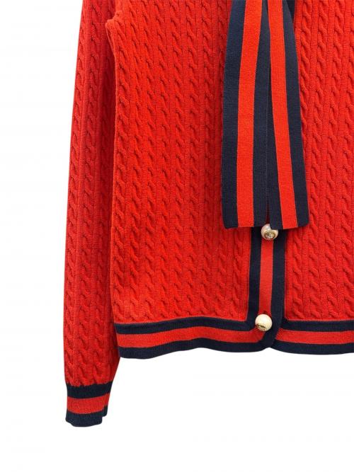 GUCCI（グッチ）GUCCI (グッチ) GGボタン ケーブルニット カーディガン レッド サイズ:XSの古着・服飾アイテム