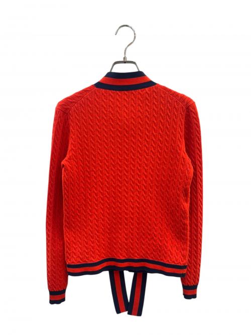 GUCCI（グッチ）GUCCI (グッチ) GGボタン ケーブルニット カーディガン レッド サイズ:XSの古着・服飾アイテム