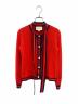 GUCCI (グッチ) GGボタン ケーブルニット カーディガン レッド サイズ:XS：40000円