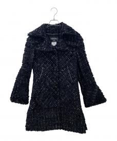 CHANELシャネル）の古着「P46 ウールナイロンコート」｜ブラック