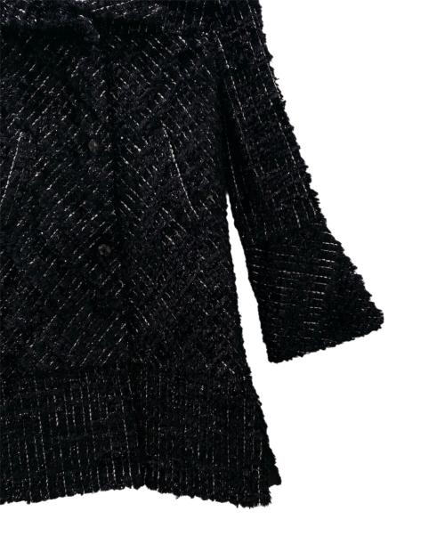 CHANEL（シャネル）CHANEL (シャネル) P46 メタリック ウールナイロン ツイードコート ブラック サイズ:36の古着・服飾アイテム
