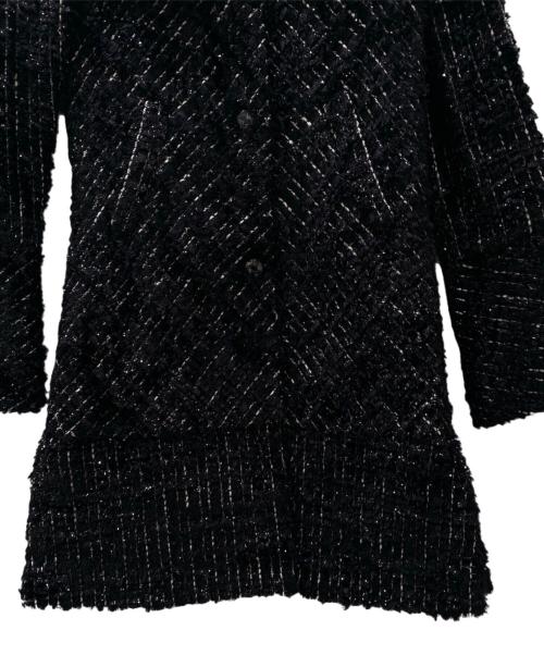 CHANEL（シャネル）CHANEL (シャネル) P46 メタリック ウールナイロン ツイードコート ブラック サイズ:36の古着・服飾アイテム