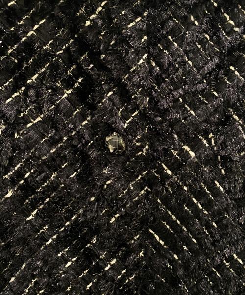 CHANEL（シャネル）CHANEL (シャネル) P46 メタリック ウールナイロン ツイードコート ブラック サイズ:36の古着・服飾アイテム