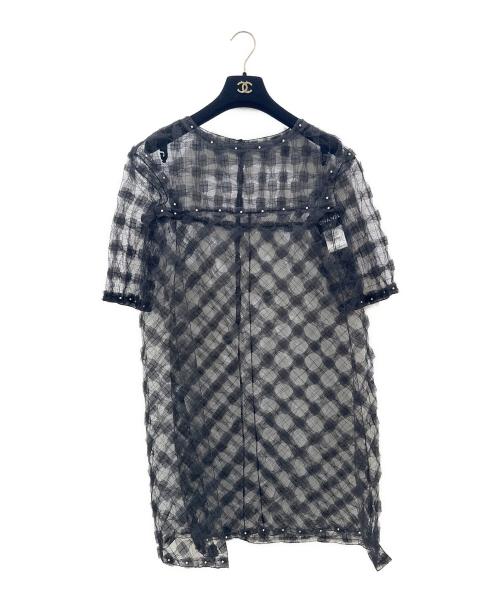CHANEL（シャネル）CHANEL (シャネル) パールモチーフレースワンピース ブラック サイズ:34の古着・服飾アイテム