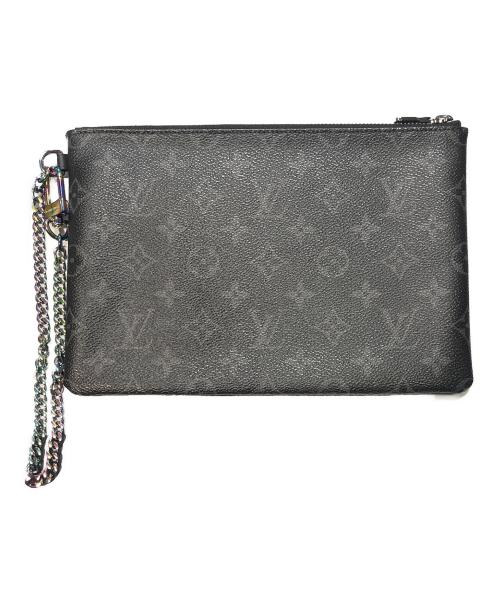 LOUIS VUITTON（ルイ ヴィトン）LOUIS VUITTON (ルイ ヴィトン) FRAGMENT DESIGN (フラグメントデザイン) フラグメント モノグラムエクリプス ipad ケース ブラックの古着・服飾アイテム