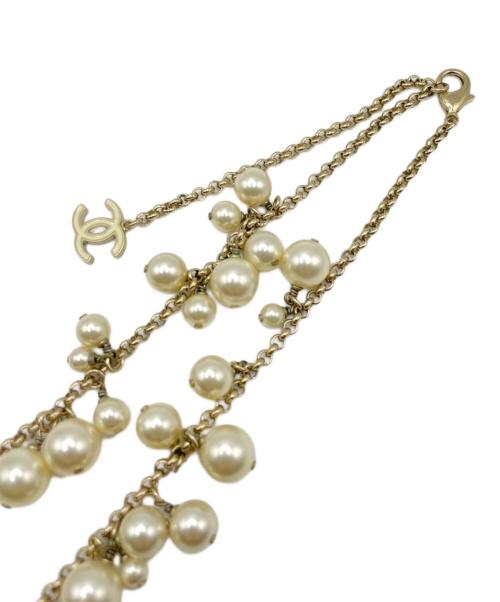 CHANEL（シャネル）CHANEL (シャネル) パールモチーフリボンネックレス ピンクの古着・服飾アイテム
