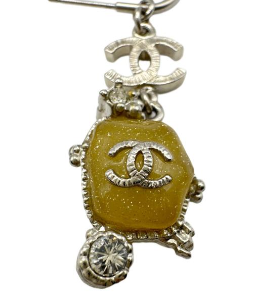 CHANEL（シャネル）CHANEL (シャネル) ココマークイエローストーンフープピアス イエロー×シルバーの古着・服飾アイテム