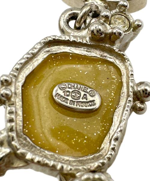 CHANEL（シャネル）CHANEL (シャネル) ココマークイエローストーンフープピアス イエロー×シルバーの古着・服飾アイテム