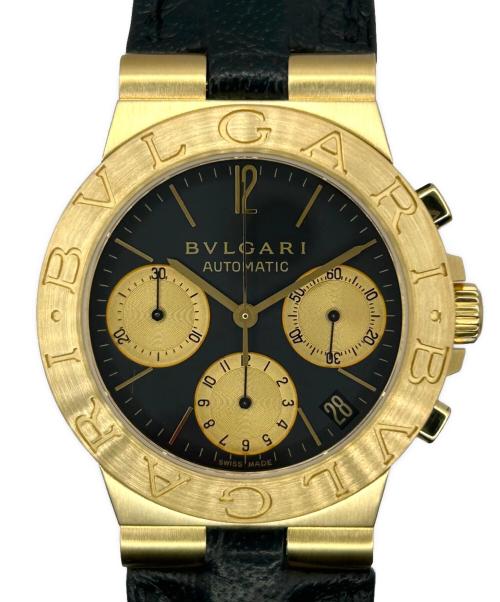 BVLGARI（ブルガリ）BVLGARI (ブルガリ) Diagono Automatic Chronograph ディアゴノ クロノグラフ Ref.CH35G 36mm K18YG 黒文字盤 サイズ:36.0mmの古着・服飾アイテム