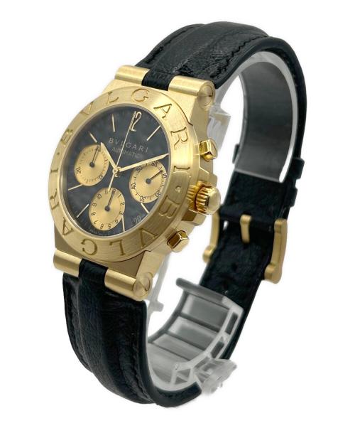 BVLGARI（ブルガリ）BVLGARI (ブルガリ) Diagono Automatic Chronograph ディアゴノ クロノグラフ Ref.CH35G 36mm K18YG 黒文字盤 サイズ:36.0mmの古着・服飾アイテム