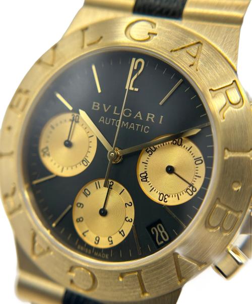 BVLGARI（ブルガリ）BVLGARI (ブルガリ) Diagono Automatic Chronograph ディアゴノ クロノグラフ Ref.CH35G 36mm K18YG 黒文字盤 サイズ:36.0mmの古着・服飾アイテム