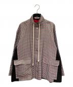 CELINEセリーヌ）の古着「チェックショートコート」｜レッド