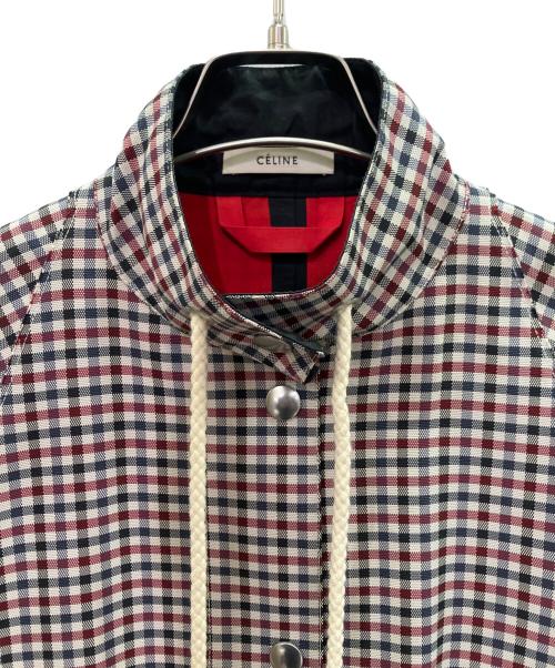 CELINE（セリーヌ）CELINE (セリーヌ) チェックショートコート レッド サイズ:34の古着・服飾アイテム