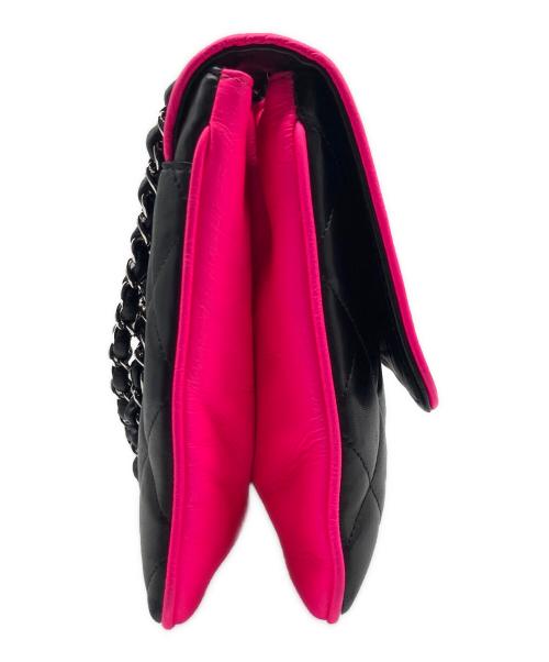 CHANEL（シャネル）CHANEL (シャネル) 2008クルーズクラシックフラップショルダーバッグ ブラック×ピンク サイズ:35の古着・服飾アイテム