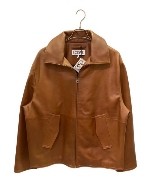 LOEWE（ロエベ）LOEWE (ロエベ) レザーフーデッドジャケット アースブラウン サイズ:48の古着・服飾アイテム