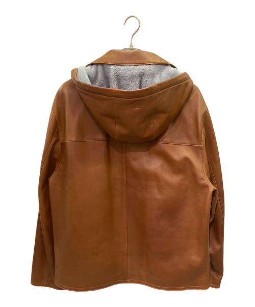 LOEWE（ロエベ）LOEWE (ロエベ) レザーフーデッドジャケット アースブラウン サイズ:48の古着・服飾アイテム