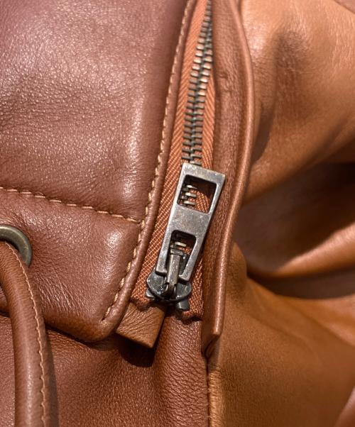 LOEWE（ロエベ）LOEWE (ロエベ) レザーフーデッドジャケット アースブラウン サイズ:48の古着・服飾アイテム