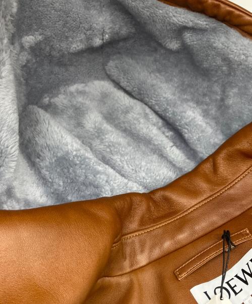 LOEWE（ロエベ）LOEWE (ロエベ) レザーフーデッドジャケット アースブラウン サイズ:48の古着・服飾アイテム