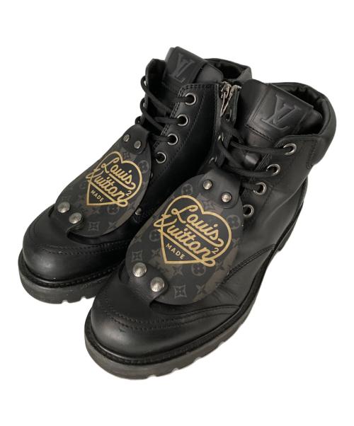 LOUIS VUITTON（ルイ ヴィトン）LOUIS VUITTON (ルイ ヴィトン) NIGO (ニゴー) オーベルカンフラインブーツ ブラック サイズ:6 1/2の古着・服飾アイテム