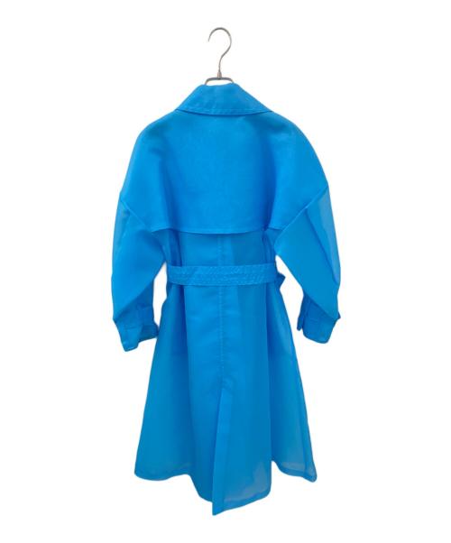 ENFOLD（エンフォルド）ENFOLD (エンフォルド) オーガンジートレンチコート スカイブルー サイズ:36の古着・服飾アイテム