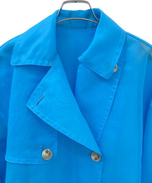 ENFOLD（エンフォルド）ENFOLD (エンフォルド) オーガンジートレンチコート スカイブルー サイズ:36の古着・服飾アイテム