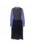 ENFOLD（エンフォルド）の古着「KNIT-LAYERED PLEATS DRESS」｜ブラック