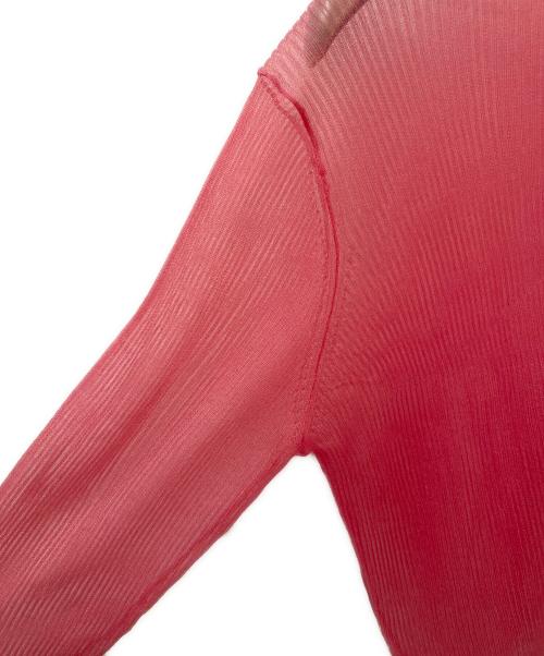 CABAN（キャバン）CABAN (キャバン) コットンナイロンリブ シアークルーネックカーディガン ピンク サイズ:FREEの古着・服飾アイテム