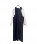 ENFOLDエンフォルド）の古着「TANKーTOP LAYERED DRESS」｜ネイビー