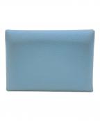 HERMESエルメス）の古着「Calvi Duo Compact card holder/カルヴィ デュオカードケース/コインケース」｜スカイブルー