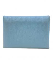 HERMES（エルメス）の古着「Calvi Duo Compact card holder/カルヴィ デュオカードケース/コインケース」｜スカイブルー
