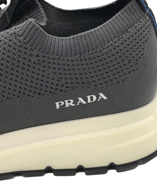 PRADA（プラダ）PRADA (プラダ) ニットソックススニーカー グレー サイズ:6の古着・服飾アイテム
