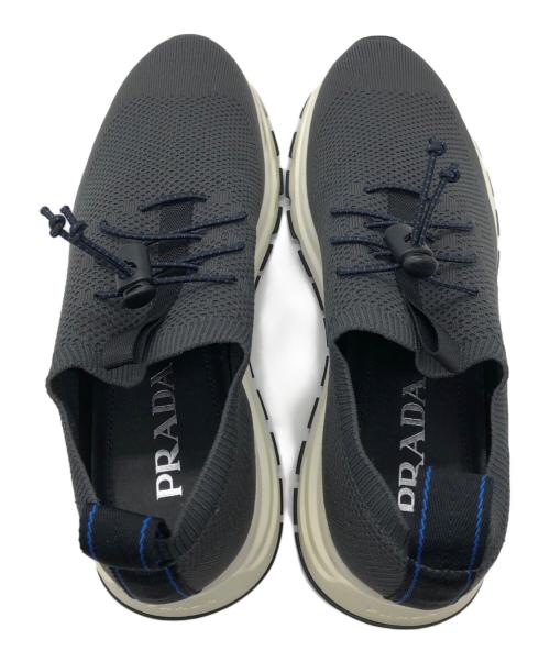 PRADA（プラダ）PRADA (プラダ) ニットソックススニーカー グレー サイズ:6の古着・服飾アイテム