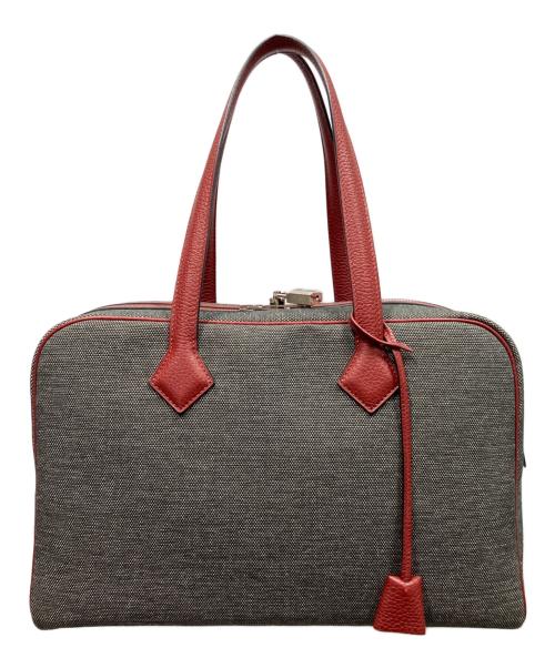 HERMES（エルメス）HERMES (エルメス) ヴィクトリアⅡ 35/ハンドバッグ グレー×レッド サイズ:35の古着・服飾アイテム