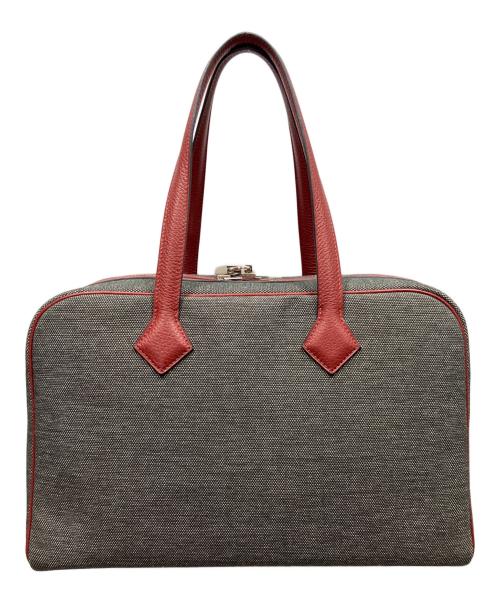 HERMES（エルメス）HERMES (エルメス) ヴィクトリアⅡ 35/ハンドバッグ グレー×レッド サイズ:35の古着・服飾アイテム