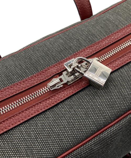 HERMES（エルメス）HERMES (エルメス) ヴィクトリアⅡ 35/ハンドバッグ グレー×レッド サイズ:35の古着・服飾アイテム