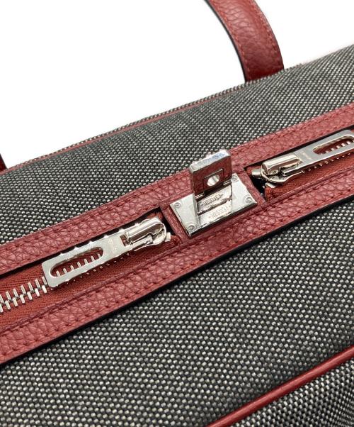 HERMES（エルメス）HERMES (エルメス) ヴィクトリアⅡ 35/ハンドバッグ グレー×レッド サイズ:35の古着・服飾アイテム