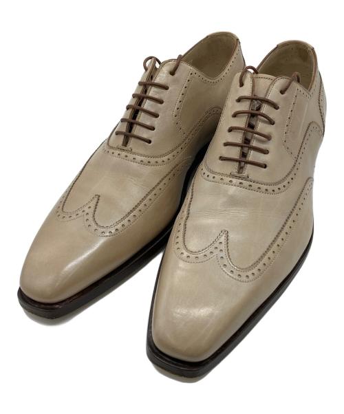 Santoni（サントーニ）Santoni (サントーニ) ウィングチップシューズ ベージュ サイズ:7　1/2の古着・服飾アイテム
