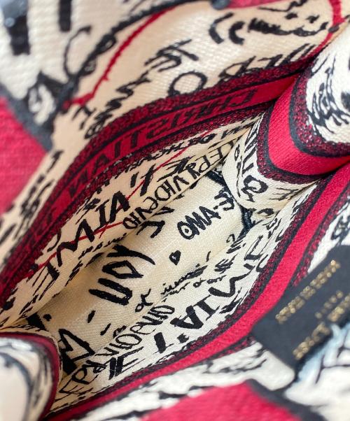 Christian Dior（クリスチャン ディオール）Christian Dior (クリスチャン ディオール) ブックトートバーティカル/ハンドバッグ レッドの古着・服飾アイテム