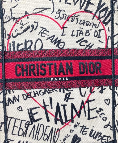 Christian Dior（クリスチャン ディオール）Christian Dior (クリスチャン ディオール) ブックトートバーティカル/ハンドバッグ レッドの古着・服飾アイテム