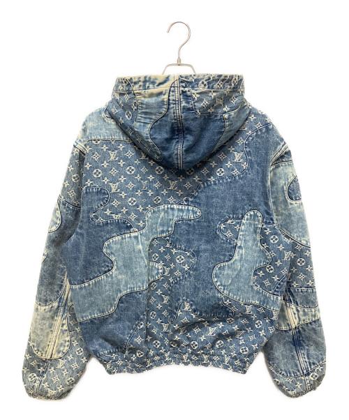 LOUIS VUITTON（ルイ ヴィトン）LOUIS VUITTON (ルイ ヴィトン) × NIGOパッチワークフーデッドジップアップデニムジャケット インディゴ サイズ:50の古着・服飾アイテム