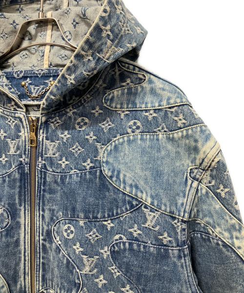 LOUIS VUITTON（ルイ ヴィトン）LOUIS VUITTON (ルイ ヴィトン) × NIGOパッチワークフーデッドジップアップデニムジャケット インディゴ サイズ:50の古着・服飾アイテム