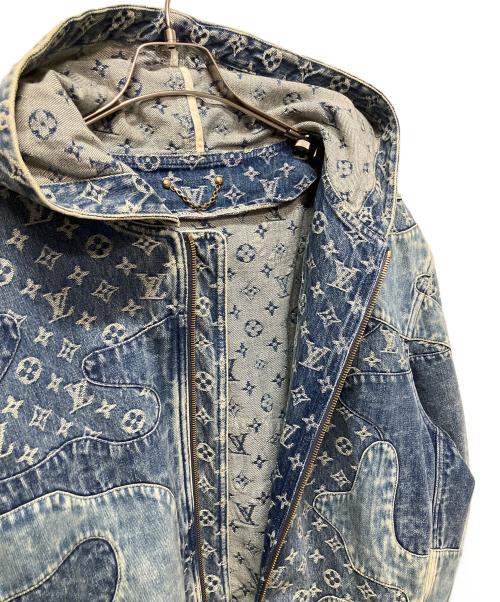 LOUIS VUITTON（ルイ ヴィトン）LOUIS VUITTON (ルイ ヴィトン) × NIGOパッチワークフーデッドジップアップデニムジャケット インディゴ サイズ:50の古着・服飾アイテム
