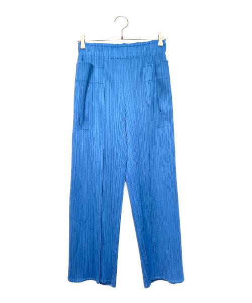 PLEATS PLEASE（プリーツプリーズ）PLEATS PLEASE (プリーツプリーズ) EXPLORE プリーツパンツ ブルー サイズ:2の古着・服飾アイテム