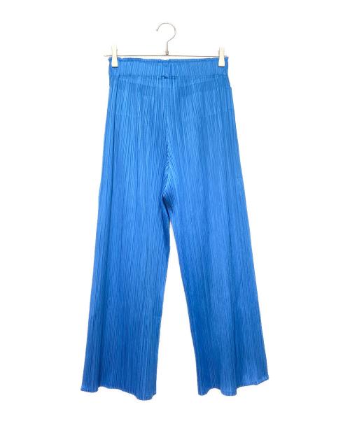 PLEATS PLEASE（プリーツプリーズ）PLEATS PLEASE (プリーツプリーズ) EXPLORE プリーツパンツ ブルー サイズ:2の古着・服飾アイテム