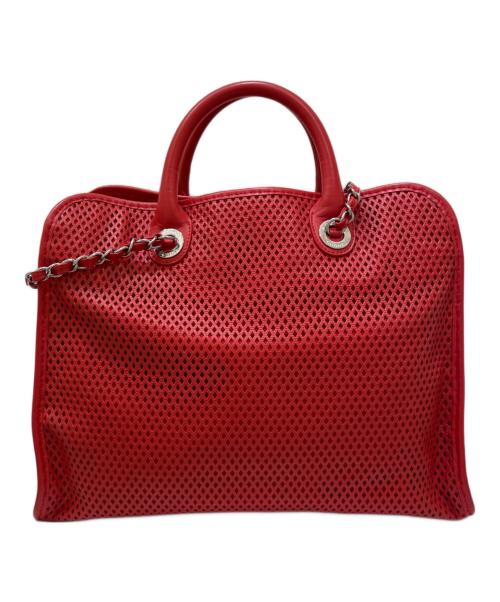 CHANEL（シャネル）CHANEL (シャネル) チェーントートバッグ レッドの古着・服飾アイテム