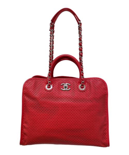 CHANEL（シャネル）CHANEL (シャネル) チェーントートバッグ レッドの古着・服飾アイテム