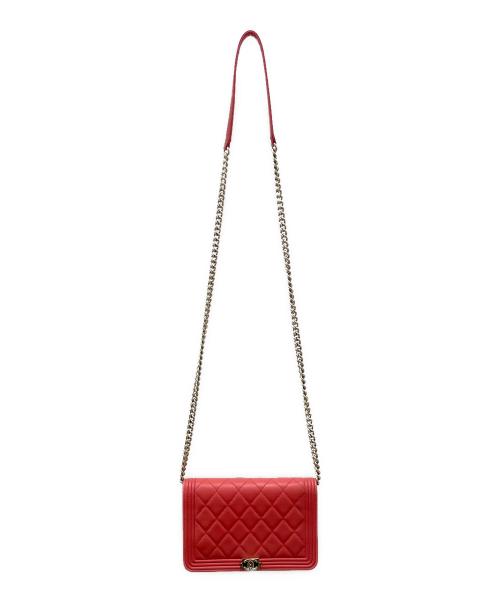 CHANEL（シャネル）CHANEL (シャネル) チェーンウォレット ピンク×ゴールド金具の古着・服飾アイテム